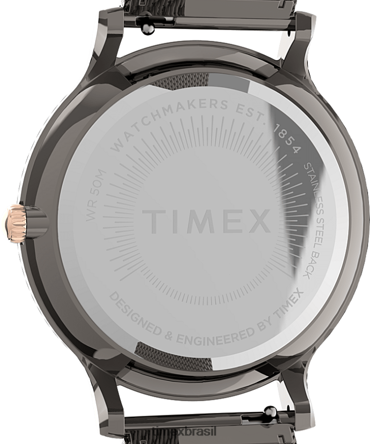 relógios | Timex mulheres transcende o relógio com pulseira de malha de aço inoxidável de 38 mm XFN60X355 bronze/preto