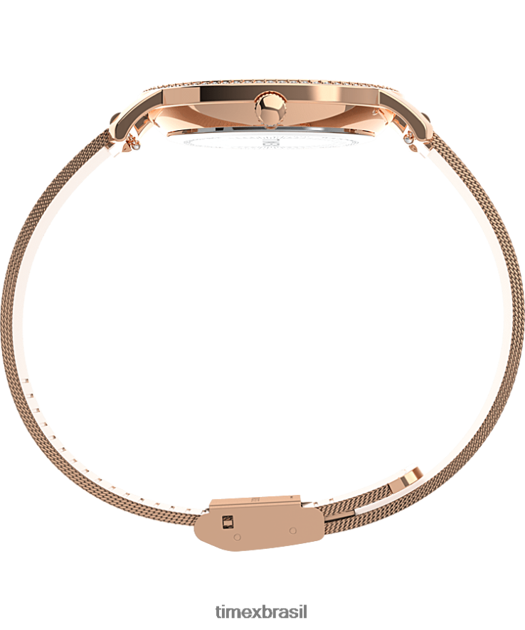 relógios | Timex mulheres transcende relógio com pulseira de aço inoxidável de 34 mm XFN60X360 tom rosa dourado