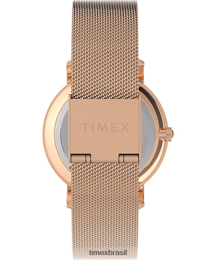relógios | Timex mulheres transcende relógio com pulseira de aço inoxidável de 34 mm XFN60X360 tom rosa dourado