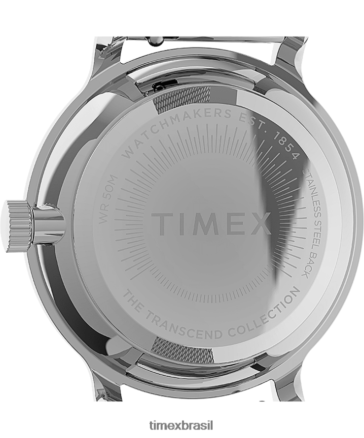 relógios | Timex mulheres transcende relógio com pulseira de malha de aço inoxidável de 31 mm XFN60X380 tom prata