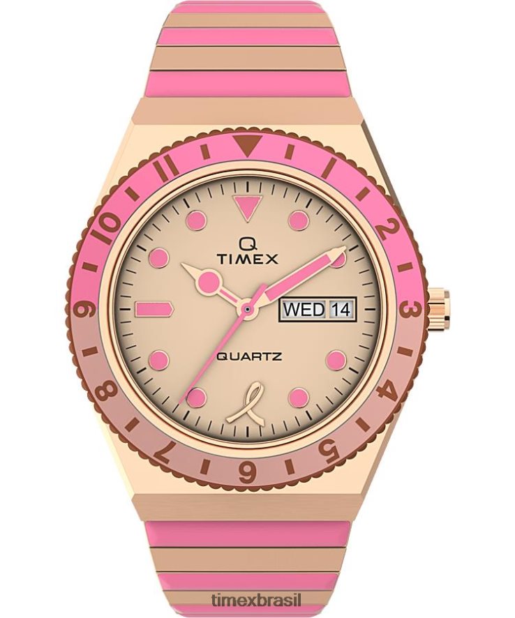 relógios | Timex x mulheres relógio com pulseira de aço inoxidável q bcrf 36 mm XFN60X333 tom rosa dourado/dois tons/rosa