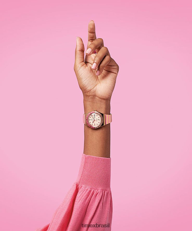 relógios | Timex x mulheres relógio com pulseira de aço inoxidável q bcrf 36 mm XFN60X333 tom rosa dourado/dois tons/rosa
